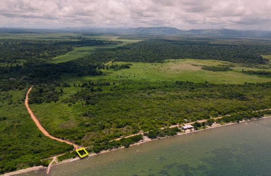 Aerial view of the Caribbean waterfront property for sale at Mayacan