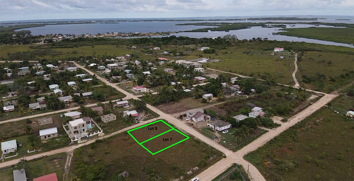 Aerial layout of two lots in Mango Creek for sale