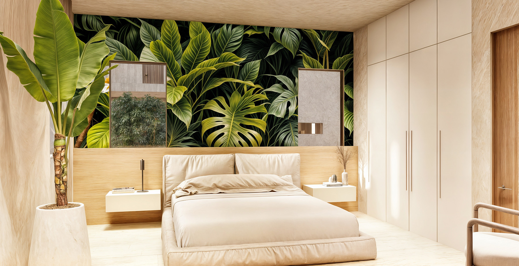 The bedroom at the Brisa condo in Maya Beach, Belize